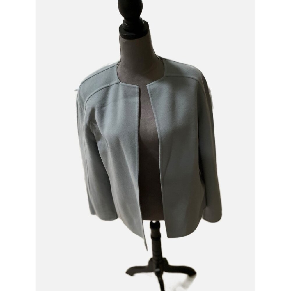 VTG Linda Allard  Ellen Tracy Women 100% Wool Cardigan Shoulder Pad Size 14.